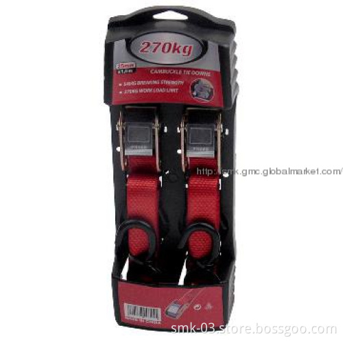 2PK 25mmx1.8m Cambuckle Tie Down 270kgs